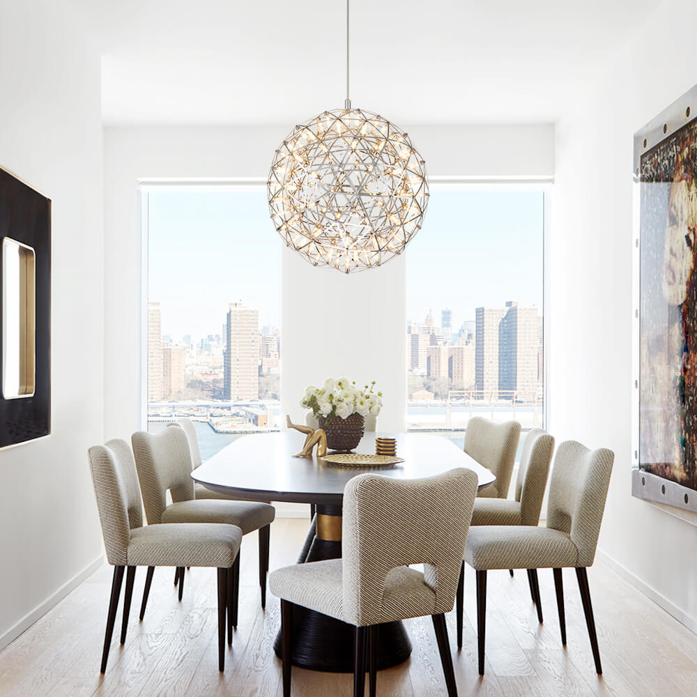 Glam Modern LED Globe Sparkle Starry Chandelier Pendant Light for Dining / Living Room/ Bedroom