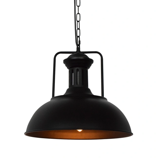 Modern Farmhouse Industrial Rustic Dome Pendant Lighting Black/Rusty Hanging Light for Kitchen Island /Dining Room