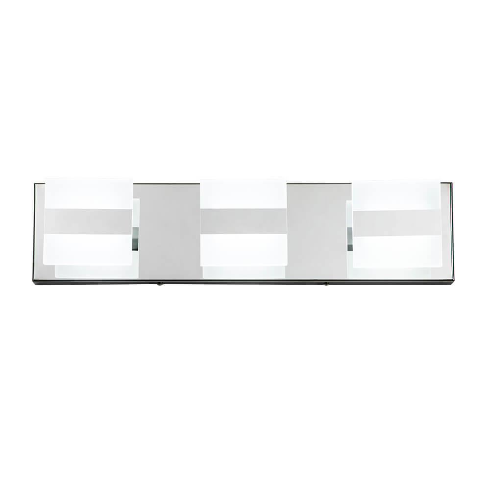 Dimmable Modern Square LED Bathroom Vanity Light Chrome Wall Sconce Walll Light in Cool White for Dressing Room/ Kitchen