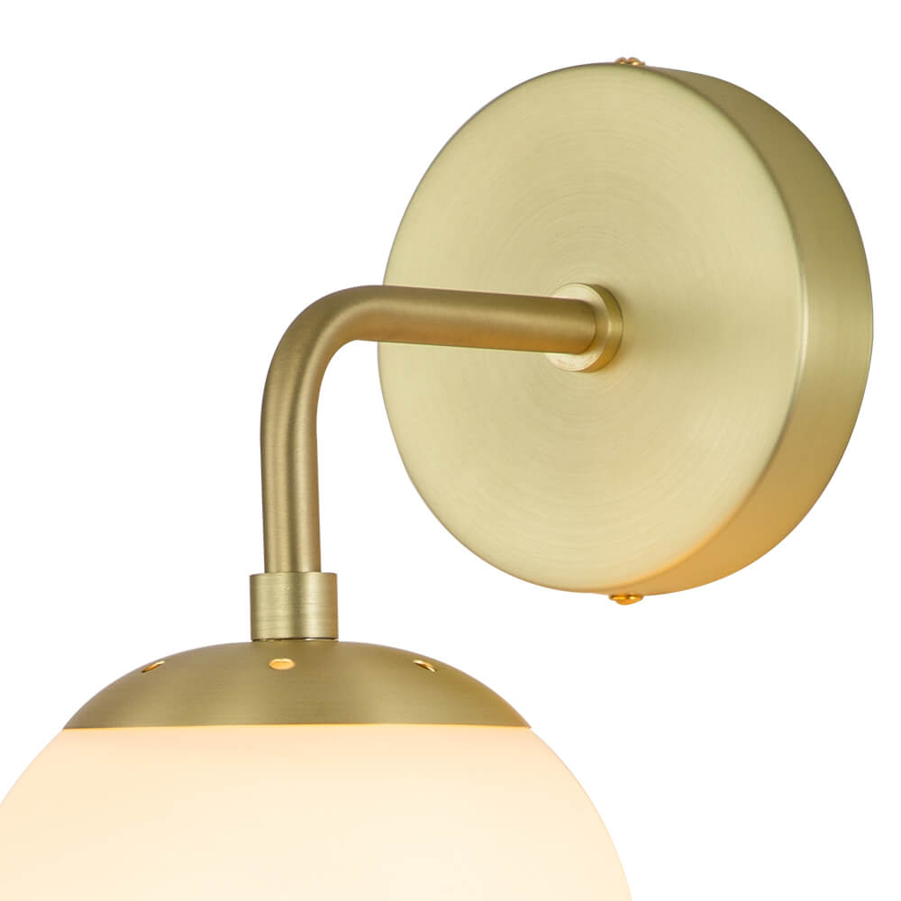 1Light Modern Brass/ Black Frosted Glass Globe Wall Sconces Wall
