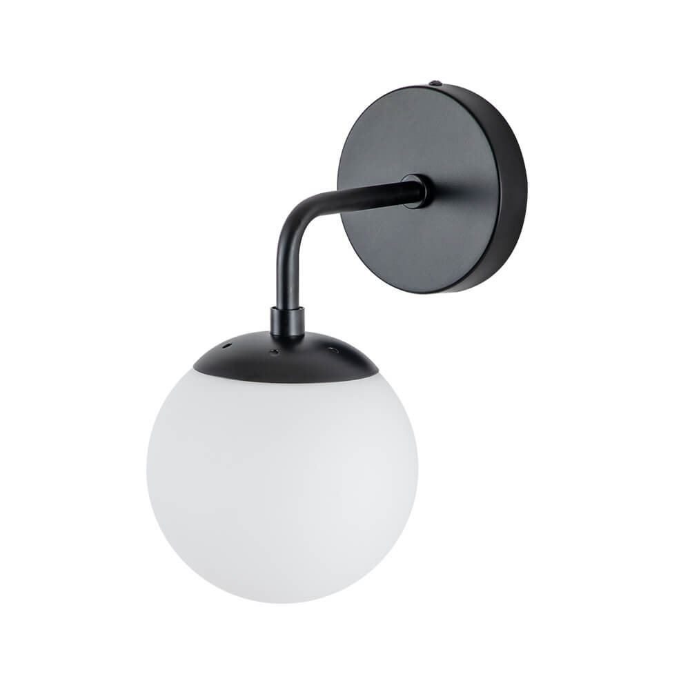 1Light Modern Brass/ Black Frosted Glass Globe Wall Sconces Wall