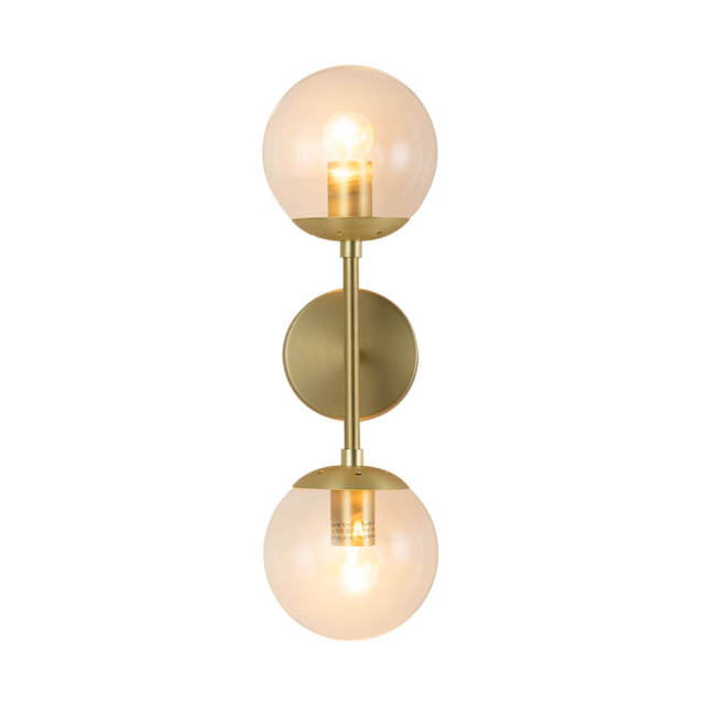 Modern Minimalist Black/ Brass Wall Sconces Opal/ Clear Glass Shade Wall Lights Bathroom Vanity Light for Bedrrom/ Entryway/ Living Room