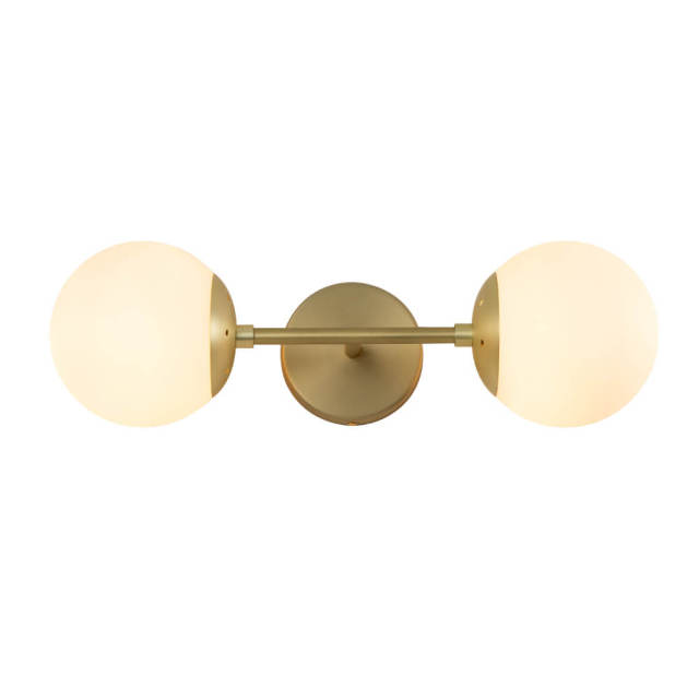 Modern Minimalist Black/ Brass Wall Sconces Opal/ Clear Glass Shade Wall Lights Bathroom Vanity Light for Bedrrom/ Entryway/ Living Room