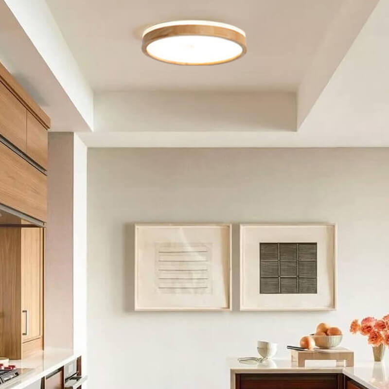 wood flush mount ceiling light