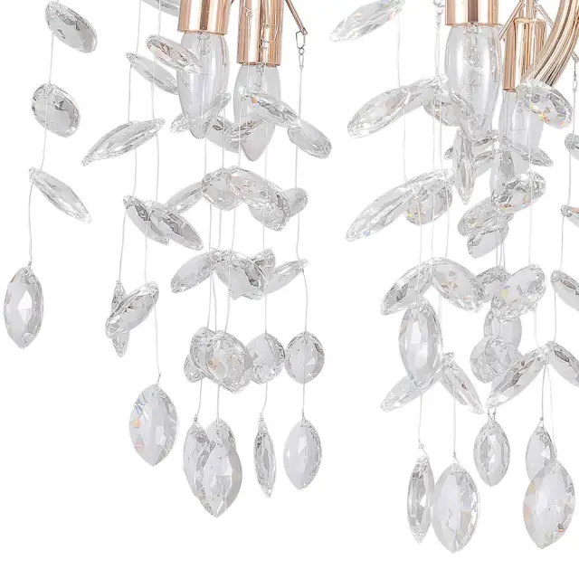 Glam Modern Luxury Brass Crystal Island Chandelier Pendant Light in Branching Crystals for Restaurant/ Living Room/ Bedroom