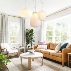 Modern White 1 Light Pendant Light with Ribbed Blown Glass Shade