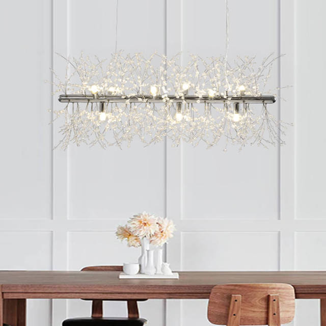 Modern Contemporary 9/12 Light Linear Chandelier for Living Room Dining Room