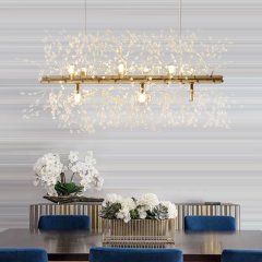 Modern Contemporary 9/12 Light Linear Sputnik Firework Chandelier for Living Room Dining Room