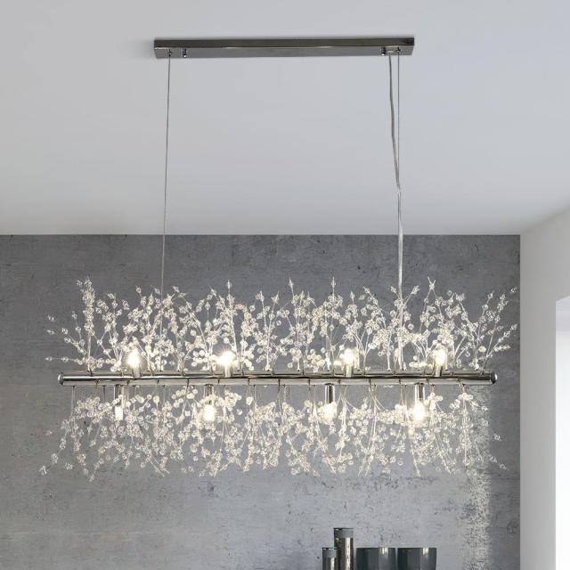 Modern Contemporary 9/12 Light Linear Chandelier for Living Room Dining Room