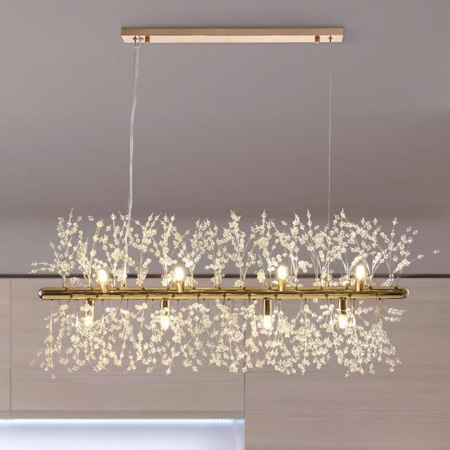 Modern Contemporary 9/12 Light Linear Chandelier for Living Room Dining Room