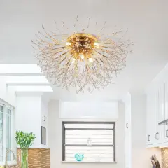 Modern Contemporary 8/6 Lights Sputnik Large Crystal Chandelier for Bedroom Living Room