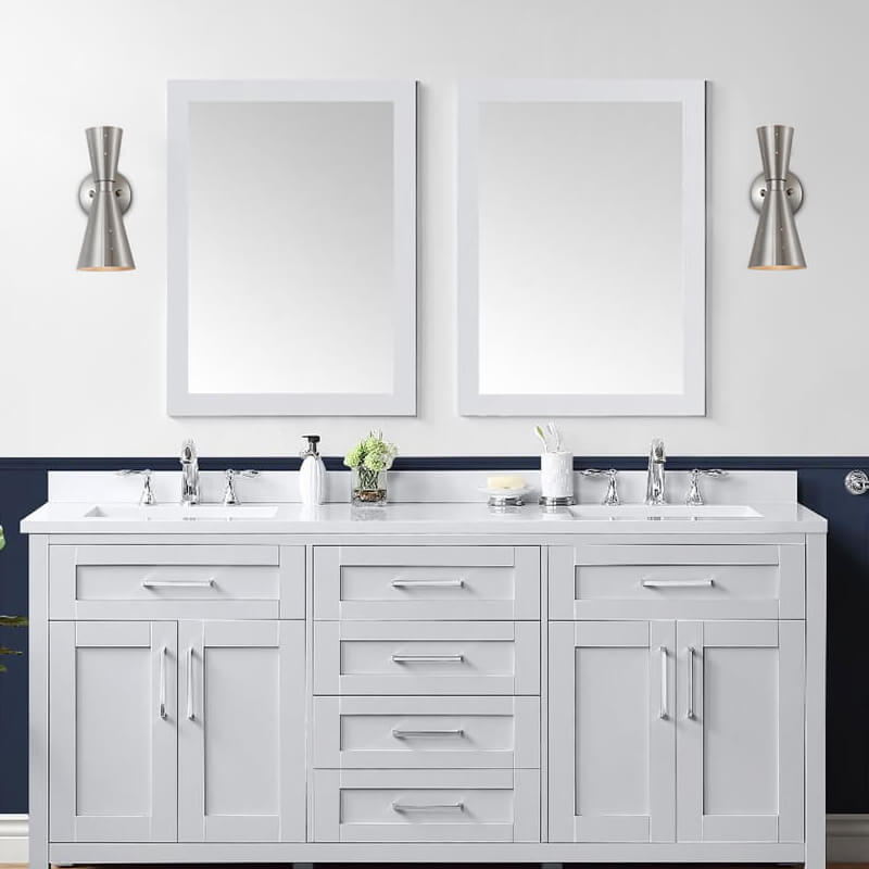 Mid-Century Modern Starry Hourglass 2-Light Mcm Wall Sconces in Silver/ Brass+Silver Finish for Bedroom/Living Room/Bathroom
