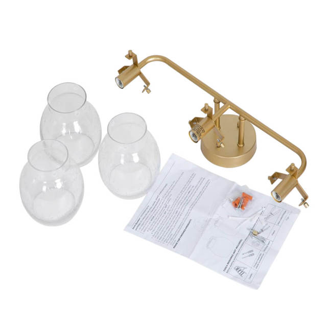 Modern Brass Seeded Glass Wall Sconces Wall Lights Over Mirror Bathroom Vanity Light for Entryway/ Living Room/ Bedroom