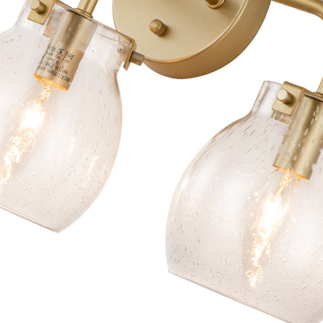 Modern Brass Seeded Glass Wall Sconces Wall Lights Over Mirror Bathroom Vanity Light for Entryway/ Living Room/ Bedroom