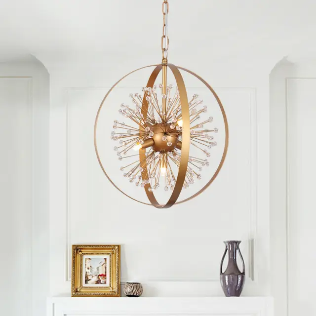 Modern Orb Frame Sputnik Firework Chandelier Pendant Lighting for Restaurant/ Bedroom/ Living Room/ Dining Room