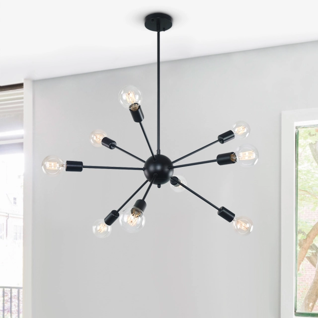 Modern Contemporary 9 Lights Sputnik Chandelier for Living Room Bedroom