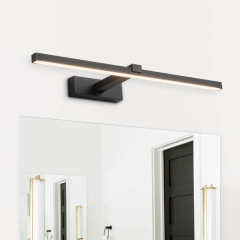 Minimalist Modern LED Bath Light Ultra-thin Vanity Bathroom Light Bar Wall Sconce Wall Light Over Mirror, Brushed Black/White