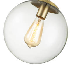 Mid-Century Modern 1-Light Clear/ Opal Glass Globe Pendant Lighting Hanging Lamp for Kitchen Island Dining Table Breakfast Nook