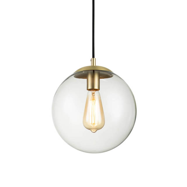 Modern Minimalist 1-Light Clear/ Opal Glass Globe Pendant Lighting for Kitchen Island Dining Room