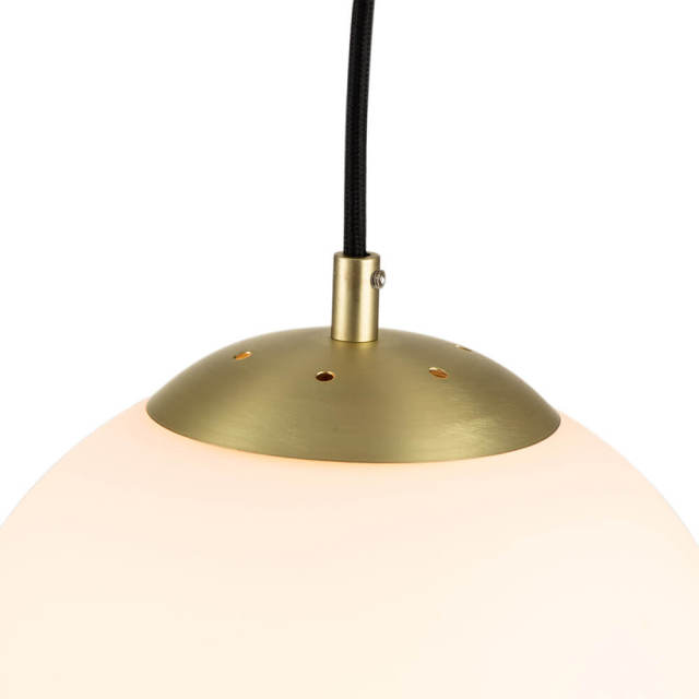 Mid-Century Modern 1-Light Clear/ Opal Glass Globe Pendant Lighting Hanging Lamp for Kitchen Island Dining Table Breakfast Nook