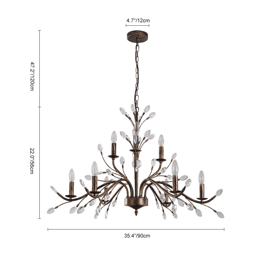 OSAIRUOS French Country Candle-Style Chandelier, Handmade White - View #5