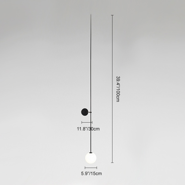 Contemporary Style Chic 1 Light Needle Wall Sconce with Opal Glass Shade for Living Room Hallway