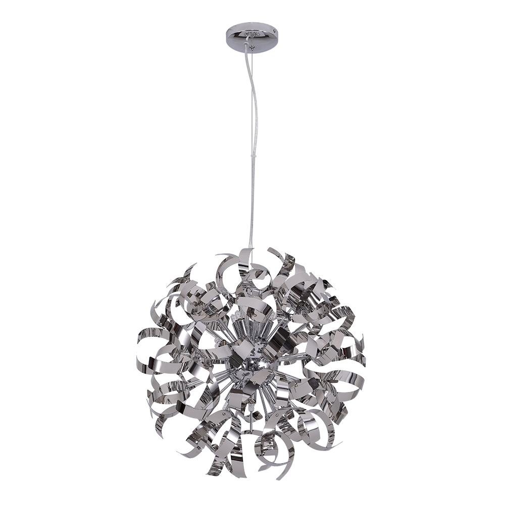 8/12-Light Modern Stainless Steel Spiral Arms Sputnik Chandelier Firework Pendant Lighting for Living Room/Dining Room/ Lobby/ Restaurant