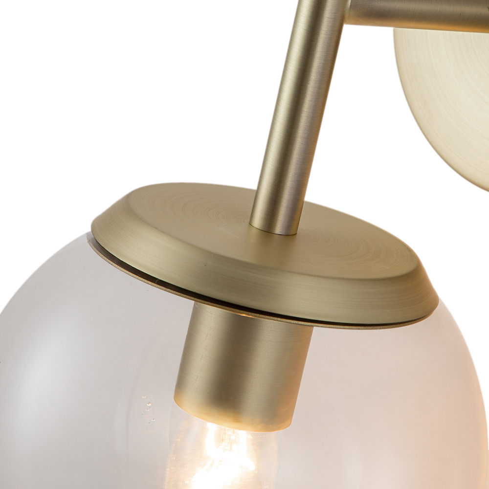 Minimalist 1-Light Modern Wall Lamp Brass Clear/ Opal Glass Globe Wall Sconces Wall Lights for Front Door/ Entryway/ Living Room