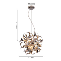 Modern Crystal Sunburst Chandelier 8/9-Light Sputnik Firework Chandelier Pendant Lighting for Restaurant/ Living Room/ Bedroom