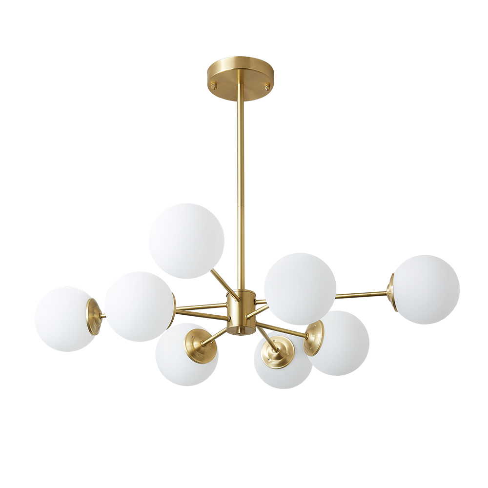 Mid-century Modern 6 8 Lights Brass Sputnik Chandelier With Glass 