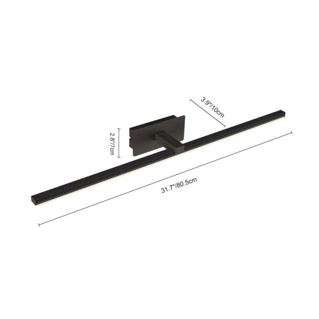 Modern Minimalist LED Bath Light Ultra-thin Vanity Bathroom Light  Bar for Modern Home Lighting, Brushed Black/White