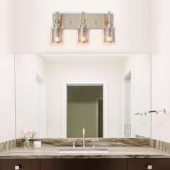 3 light Modern Mid-century Vanity Lights Fixtures Brushed Nickel or Black Wall Sconce for Mirror/ Bathroom/Hallway