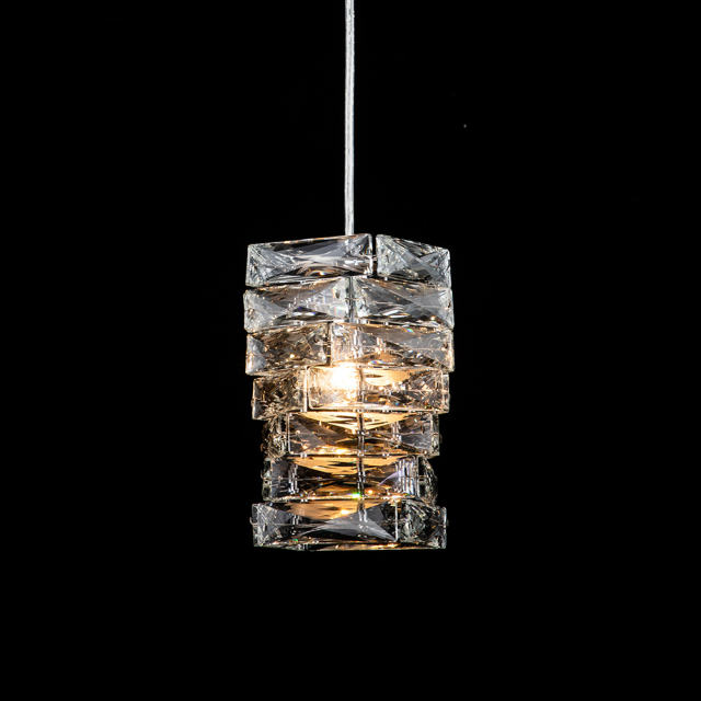Modern Elegant Crystal Mini Pendant Lighting in Chrome finish for Restaurant/ Bedroom/ Dining Room/ Bar