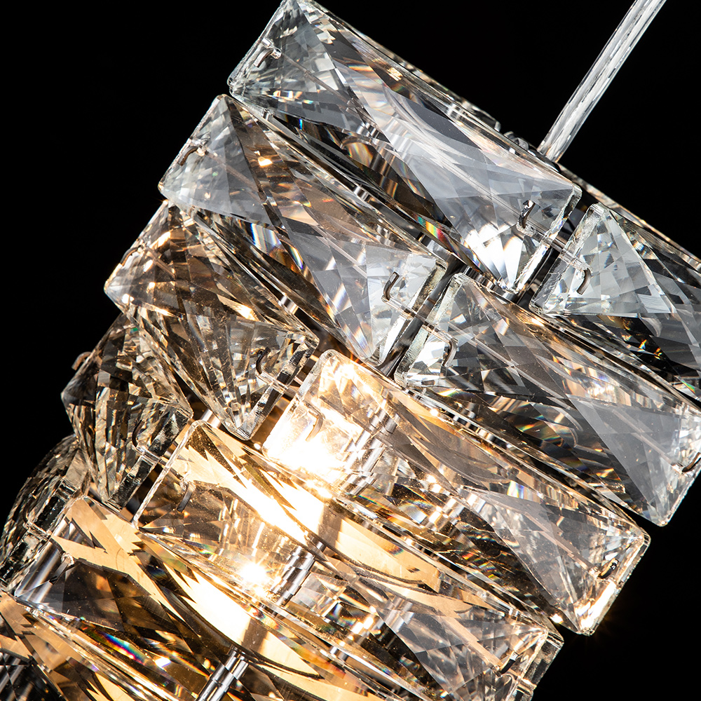 Modern Elegant Crystal Mini Pendant Lighting in Chrome finish for Restaurant/ Bedroom/ Dining Room/ Bar