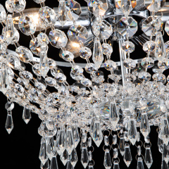 Modern Luxury Crystal Flush Mount Ceiling Light Bowl Shape in Chrome Finish for Living Room/Dining Room/ Bedroom