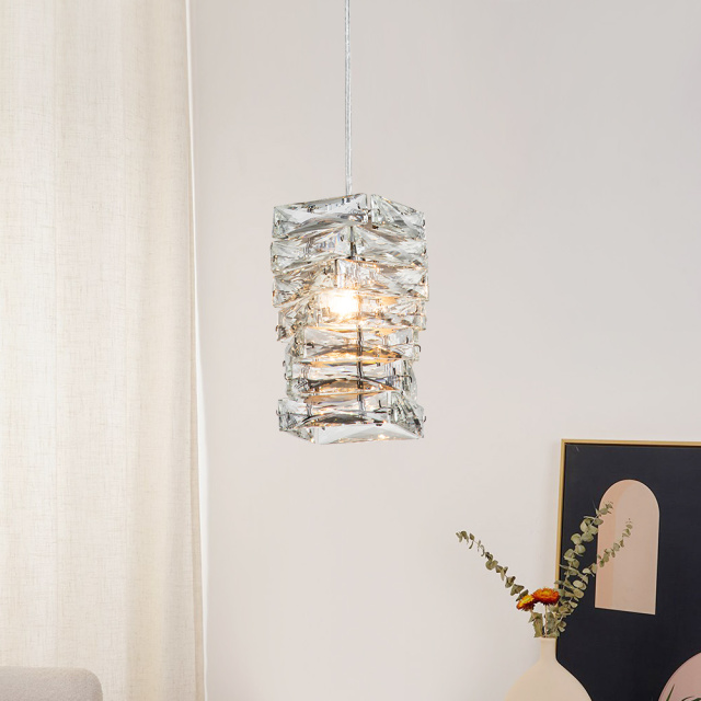 Modern Elegant Crystal Mini Pendant Lighting in Chrome finish for Restaurant/ Bedroom/ Dining Room/ Bar