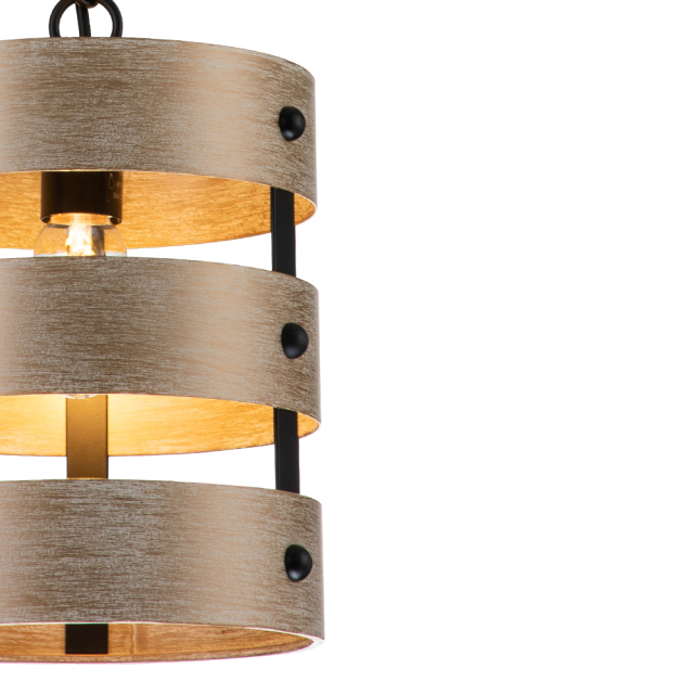 Modern Farmhouse Tiered Faux Wood Drum Pendant Lighting for Kitchen Island /Dining Room /Hallway