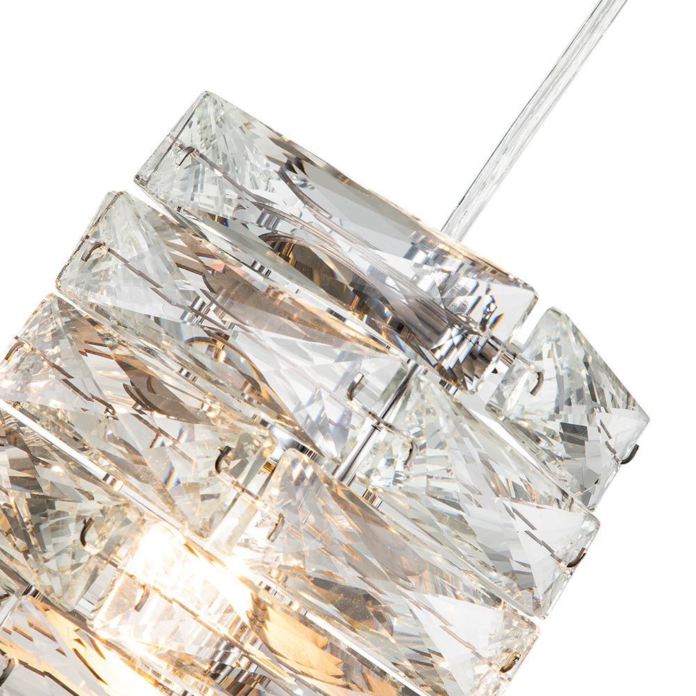 Modern Elegant Crystal Mini Pendant Lighting in Chrome finish for Restaurant/ Bedroom/ Dining Room/ Bar