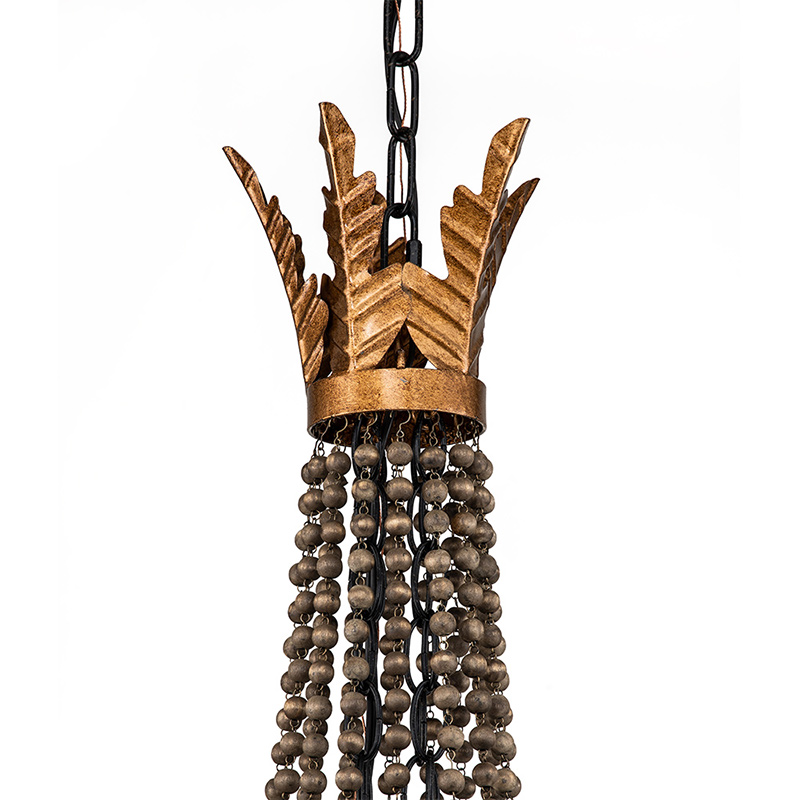 8-Light Vintage French Style Empire Beads Chandelier in Rusty Finish for Living Room/Dining Room/ Bedroom/ Kitchen