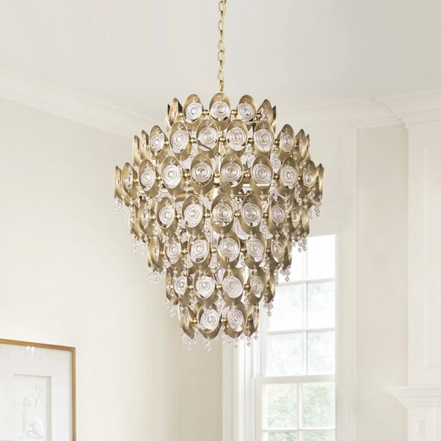 Glam Modern Luxury Large Light Sparkle Crystal Glass Beads Chandelier in Pineapple Shape for Living Room/Dining Room/ Bedroom/ Restaurant