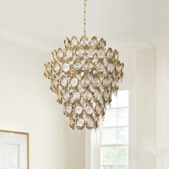 Glam Modern Luxury Large Light Sparkle Gold Crystal Beads Chandelier in Pineapple Shape for Dining Room/ Bedroom/Foyer