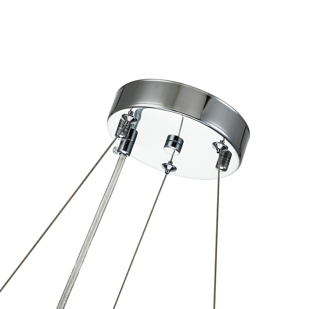 6-Light Contemporary Glam Round Crystal Strips Chandelier in Polished Chrome Finish for /Dining Room/ Bedroom/ Foyer