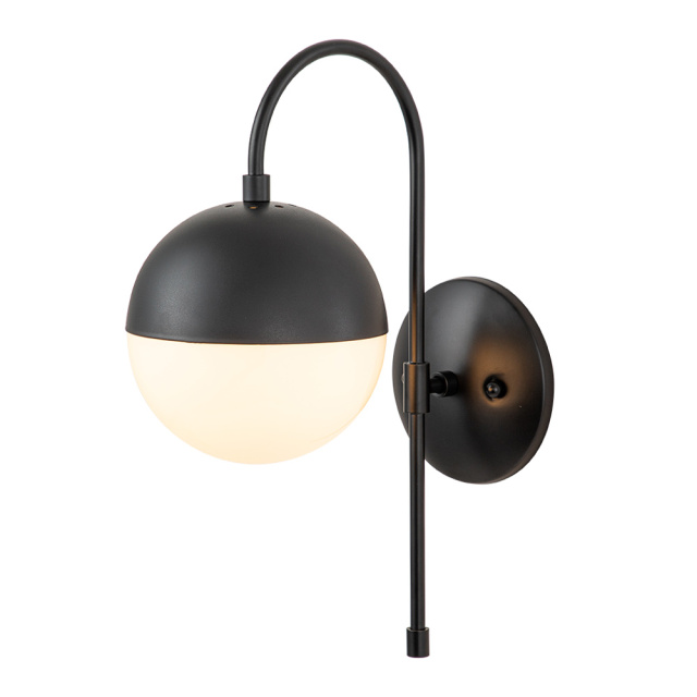 Modern Opal Globes Wall Sconces Wall Lamp in Black /Brass Finish for Living /Dining Room /Hallway