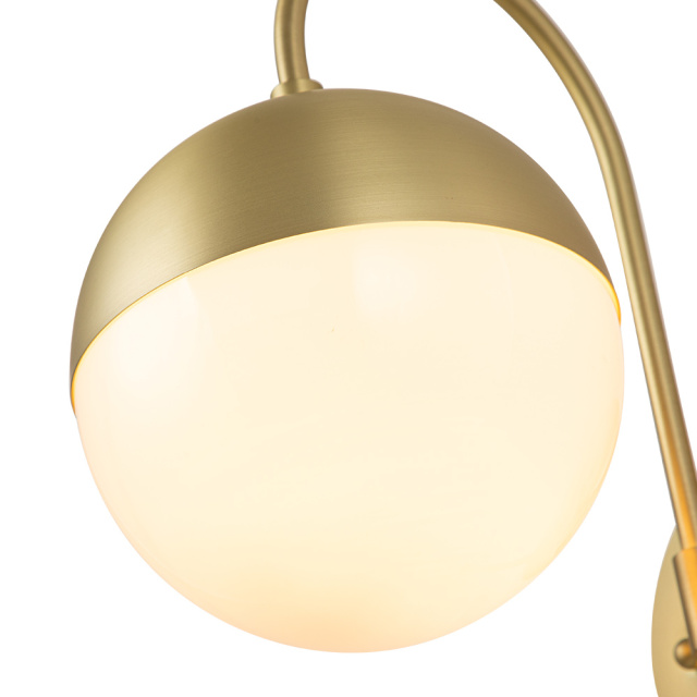 Modern Opal Globes Wall Sconces Wall Lamp in Black /Brass Finish for Living /Dining Room /Hallway