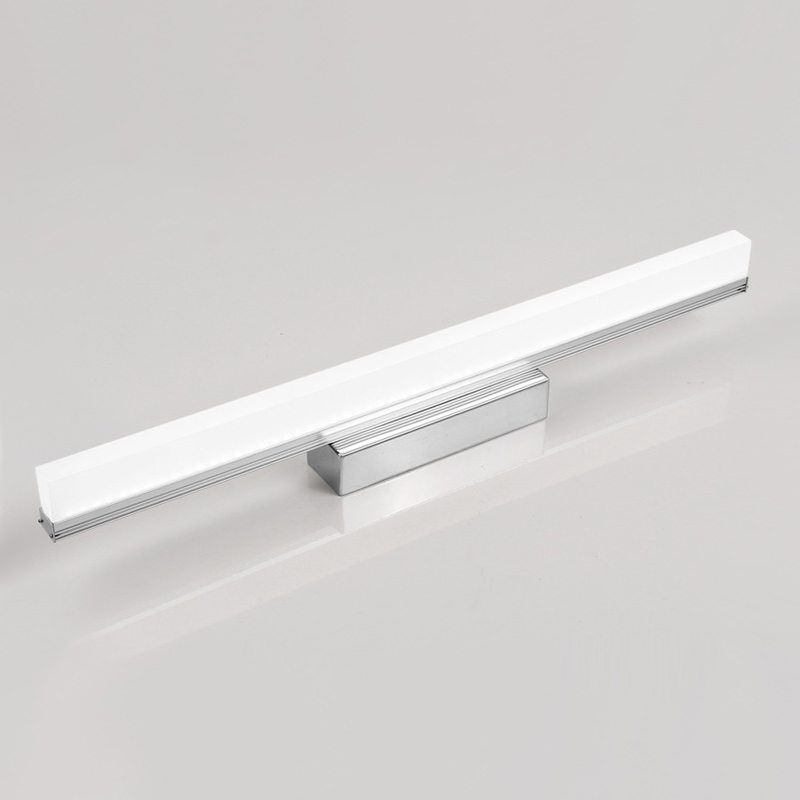 LED Bath Light Minimalist Modern Ultra-thin Vanity Bathroom Light Bar Wall Sconce Wall Light Over Mirror, Brushed Black/ Silver