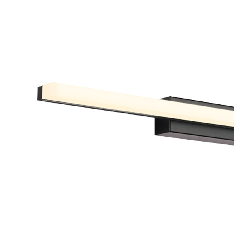 LED Bath Light Minimalist Modern Ultra-thin Vanity Bathroom Light Bar Wall Sconce Wall Light Over Mirror, Brushed Black/ Silver