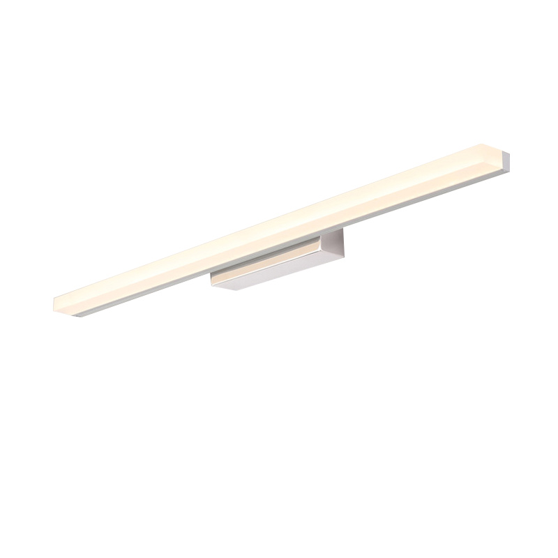 LED Bath Light Minimalist Modern Ultra-thin Vanity Bathroom Light Bar Wall Sconce Wall Light Over Mirror, Brushed Black/ Silver