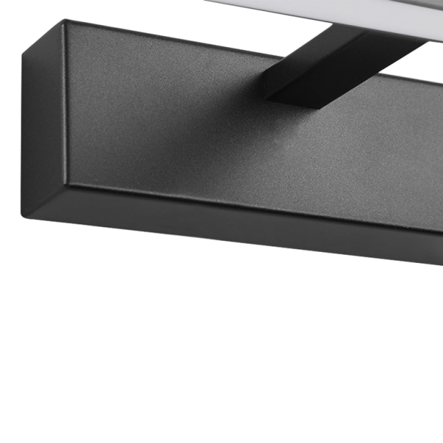 LED Bath Light Minimalist Modern Ultra-thin Vanity Bathroom Light Bar Wall Sconce Wall Light Over Mirror, Brushed Black/ Silver