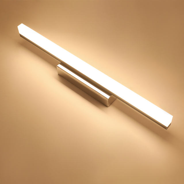 Minimalist Modern LED Bath Light Ultra-thin Vanity Bathroom Light Bar Wall Sconce Wall Light Over Mirror, Brushed Black/White