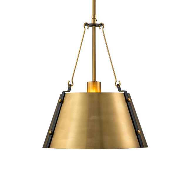 Modern Farmhouse Rustic Antique Gold Pendant Lighting with Bell Shade For Restaurant/ Kitchen/ Dining Room